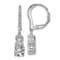 Rhodium Over Sterling Silver Polished Fancy Cubic Zirconia Leverback Earrings