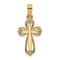 14k Yellow Gold Polished and Textured Cut-Out Cross Pendant