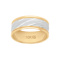 8mm Diagonal Line Band in 10k Yellow Gold with White Rhodium