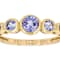 Blue Tanzanite Band Ring In 18K Gold Over Sterling Silver 0.94ctw