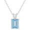 10x8mm Emerald Cut Sky Blue Topaz With Diamond Accents Rhodium Over
Sterling Silver Pendant w/ Chain
