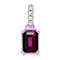 Rhodium Over 10k White Gold 1 ctw Rhodolite Garnet and Accent Diamond Pendant