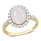 Moonstone and Diamond 14K Yellow Gold Ring 3.02ctw