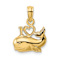 14k Yellow Gold 2D Polished and Textured I LOVE (HEART) Whale Charm