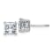 Rhodium Over 14K White Gold 1.50ct. 5.0mm Princess G H I True Light
Moissanite Earrings