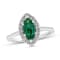 Emerald and Diamond Ring in 14k White Gold 1.37ctw