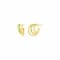 14K Yellow Gold Over Sterling Silver Enamel Triple Hoop Earrings in Neon Green