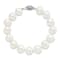 Rhodium Over Sterling Silver 11-12mm White Freshwater Cultured Pearl Bracelet