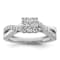 Rhodium Over 14K White Gold Lab Grown Diamond VS/SI GH, Cluster Ring 0.511ctw
