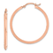 14k Rose Gold Polished 1 5/16" Hoop Earrings