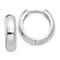 Rhodium Over 14k White Gold 9/16" Round Hinged Hoop Earrings