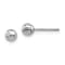 Rhodium Over 14k White Gold Diamond-Cut 4mm Ball Stud Earrings