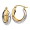 14k Yellow Gold and 14k White Gold Polished 3/8" Double Hoop Earrings