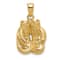 14k Yellow Gold Solid Polished Open-backed Boxing Gloves Pendant