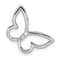 Rhodium Over 14k White Gold Polished Butterfly Diamond Chain Slide Pendant