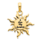 14k Yellow Gold Epoxy I Love My Sunshine Sun Pendant