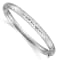 Rhodium Over 14K White Gold 4/16 Florentine Hinged Bangle