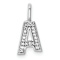 14K White Gold Diamond Letter A Initial Pendant