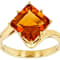 Citrine Square Bypass Solitaire Ring In 18K Gold Over Sterling Silver 2.80ct