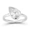 Rachel Zoe Pear-Shaped CZ Solitaire Ring in Rhodium Over Sterling Silver