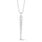 Rachel Zoe Pave CZ Fish Bone Pendant Necklace in Rhodium Over Sterling Silver