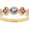 Tanzanite And Lab-Created Pink Sapphire Band Ring In 18K Gold Over
Sterling Silver 0.57ctw