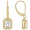Diamond Simulant Radiant Earrings In 18K Gold Over Sterling Silver