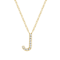 10K Yellow Gold Block Yellow Diamond Initial Letter J Pendant with
Yellow Gold Chain, 0.03ctw