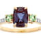 Lab-Created Alexandrite, Tsavorite And White Zircon Ring In 18K Gold
Over Sterling Silver 2.52ctw