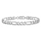 Rhodium Over 14k White Gold 7mm Flat Figaro Chain Bracelet