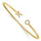 14K Yellow Gold Lab Grown Diamond X and O Cuff Bangle
