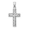 Rhodium Over 14k White Gold Polished and Textured Braided Cross Pendant