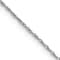 Rhodium Over 14k White Gold 0.5mm Solid Cable 20 Inch Chain