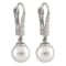 White Cultured Akoya Pearl 14k White Gold Earrings 7-7.5mm