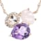 Amethyst, Peach Morganite And White Zircon Pendant Necklace In 18K Rose
Gold Over Sterling Silver 5.57ctw
