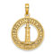 14k Yellow Gold Textured HILTON HEAD Lighthouse Round Charm