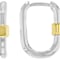 Two-Tone Paperclip Hoop Earrings In 18K Gold Over Sterling Silver