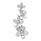 Rhodium Over 14k White Gold Diamond Four Flower Chain Slide Pendant