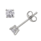 Sterling Silver 4mm Cubic Zirconia April Birthstone Series Stud Earrings
