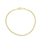 14K Yellow Gold Over Sterling Silver 2.35mm Rope Chain Bracelet