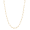14K Yellow Gold Over Sterling Silver 5mm Diamond Cut Paperclip Chain Necklace