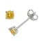 Sterling Silver 4mm Cubic Zirconia November Birthstone Series Stud Earrings