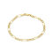 14K Yellow Gold Over Sterling Silver 4mm Figaro Chain Bracelet