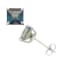10K WHITE GOLD PRINCESS CUT MYSTIC BLUE TOPAZ EARRINGS, 2.6ctw