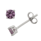 Sterling Silver 4mm Cubic Zirconia June Birthstone Series Stud Earrings