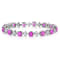 19.29ctw Round Pink Sapphire and Diamond Platinum Bracelet