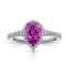 Pear Pink Sapphire and Diamond Platinum Ring 2.15ctw