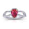 Pear Ruby and Diamond Platinum Ring 1.87ctw