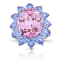 Platinum 14.15 Carat Oval Pink Natural No Heat Sapphire and Diamond Ring