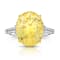 15.20ct Oval Yellow Sapphire and Diamond Platinum Ring